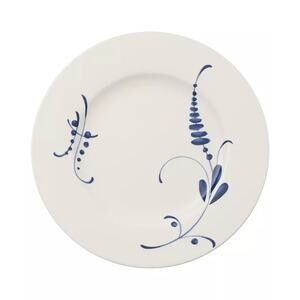 One Villeroy & Boch Old Luxembourg Brindille Porcelain Blue White 8.5" Plate New
